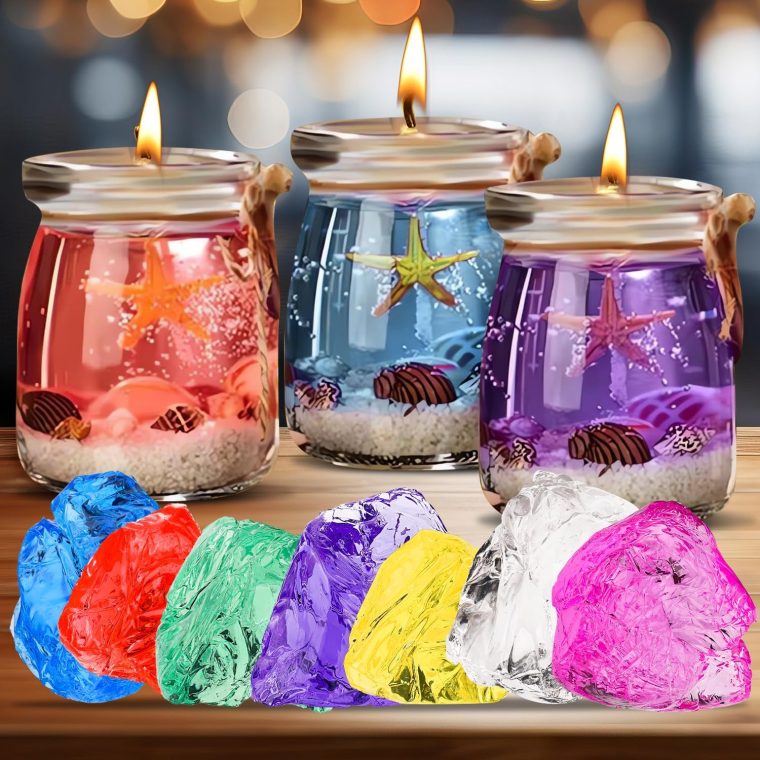 Jelly Candle Making Kit,9pcs Gel Wax -7 Colors Candle Making kit，Includes Wax Wicks Wick Stickers，Wooden Wick Holders and More，DIY Starter Candle Making Kit 2.8LB/45oz - Image 8