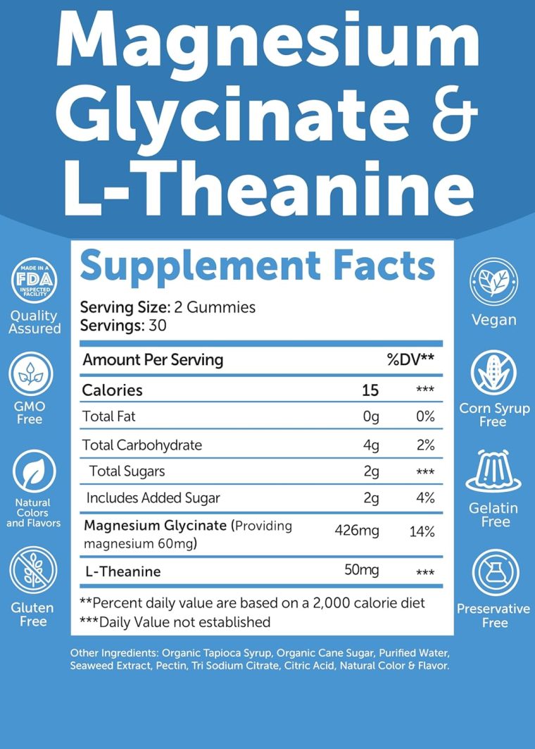 Lunakai USA Made Magnesium Glycinate Gummies 426mg with L-Theanine – Calm, Sleep, Stress Relief for Adults & Kids, Non-GMO, Vegan, 60ct - Image 5
