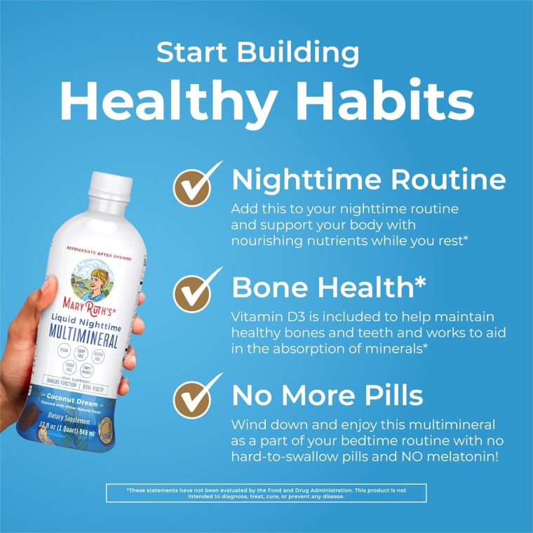 MaryRuth Organics Liquid Nighttime Multimineral | No Melatonin | Bedtime Routine | Magnesium Citrate | Calcium | Zinc | Vitamin D3| Available in 4 Flavors - Vegan | Sugar Free | Gluten Free | 32 Oz - Image 5