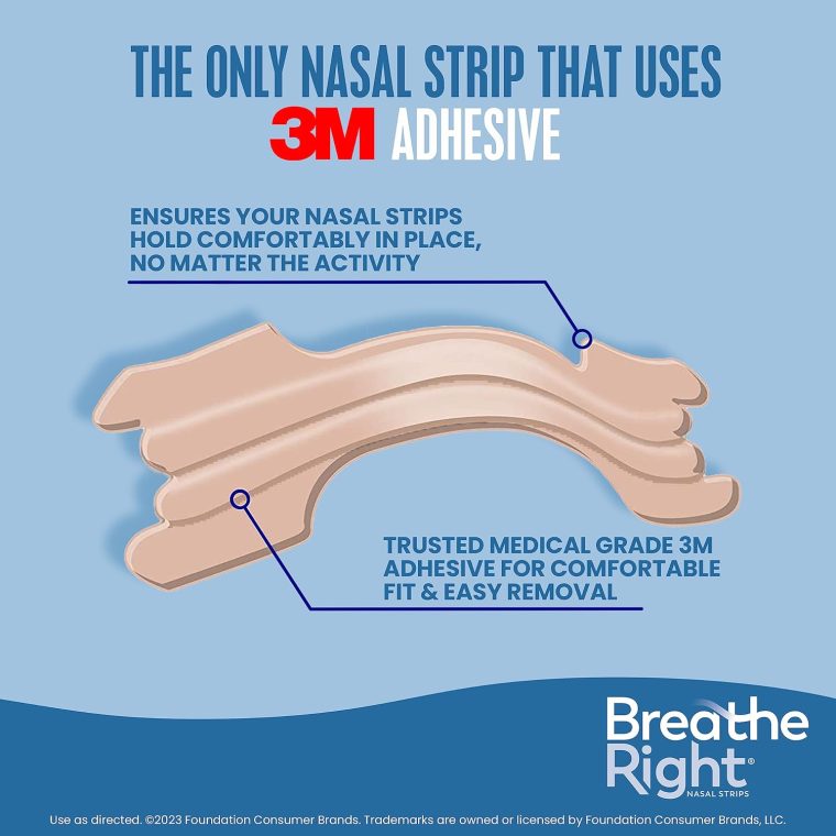 Breathe Right Original Nose Strips to Reduce Snoring and Relieve Nose Congestion, Tan, 30 Count (Packaging May Vary) - Image 5