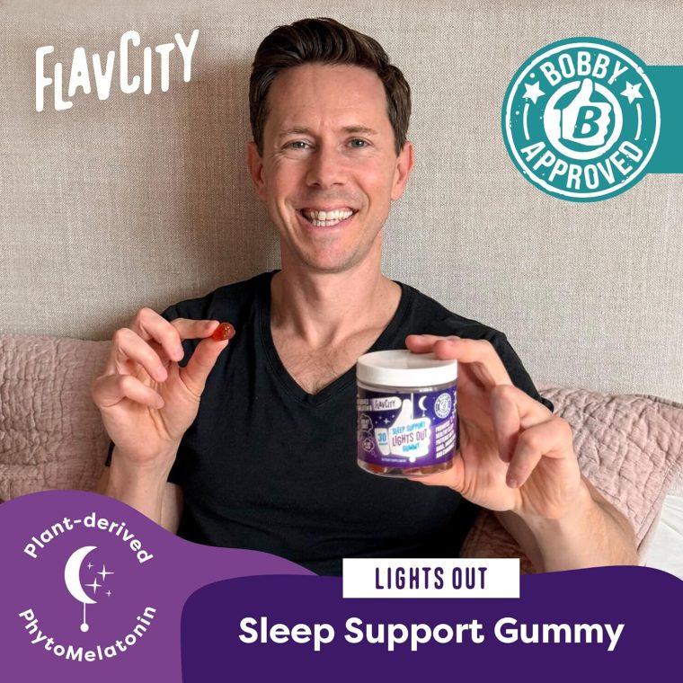 FlavCity Melatonin Sleep Gummies for Adults, Lights Out Gummy - Chewable Sleep Support Supplement with Plant-Based GABA, Magnesium & Chamomile for Deep & Restful Bedtime, 30-Day Supply - Image 2