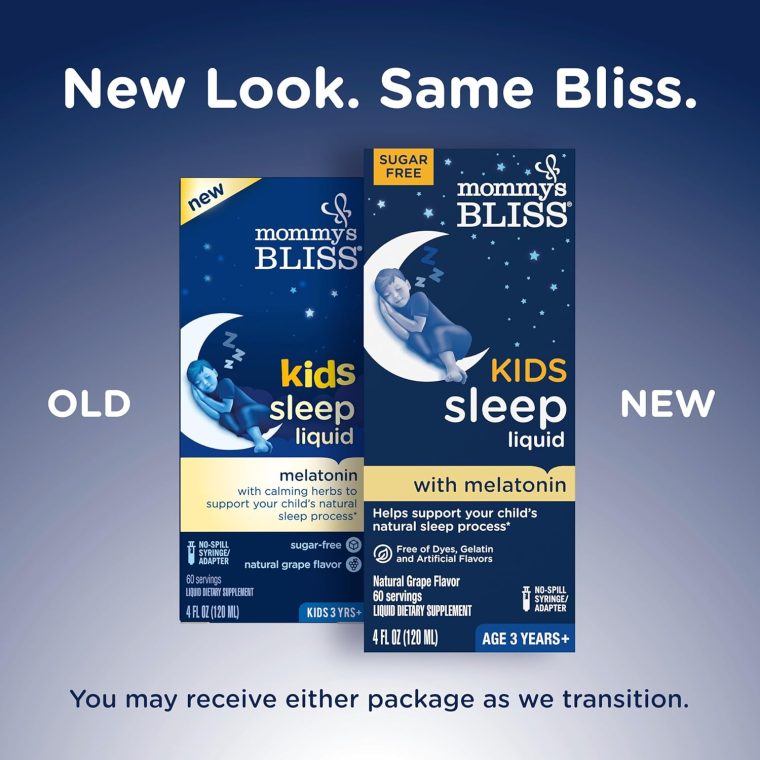 Mommy's Bliss Kids Sleep Liquid with Melatonin & Calming Herbs | Supports The Natural Sleep Process for Children 3 Years & Up | Grape Flavor | Sugar Free| 4 Fl Oz (60 Servings) - Image 2