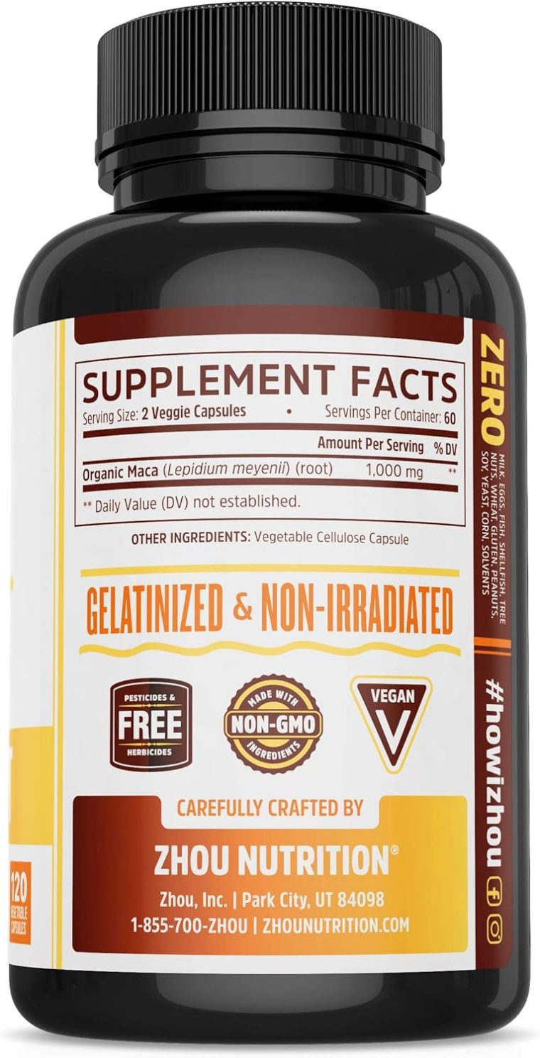 Zhou Maca Root | Wellness Supplement for Men & Women | Boosts Energy | 60 Servings, 120 Count - Image 3