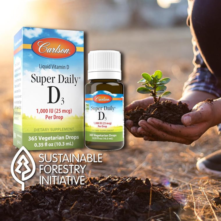 Carlson - Super Daily D3, 6000 IU (150 mcg) per Drop, Liquid Vitamin D3, 1-Year Supply, Non-GMO, Unflavored, 365 Vegetarian Drops (10.3 mL) - Image 3
