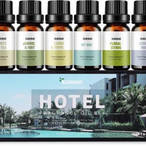 Fragrance Oils, Hotel Collection Diffuser Oil, Luxury Hotel Essential Oil Set for Diffuser, Soap & Candle Making Scents - Luxury Night, Jasmine & Mint, Lemon & Thyme, White Tea, Floral Citrus, My Way