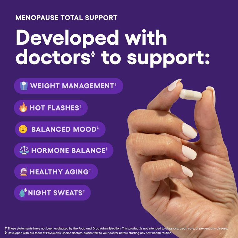 Physician's CHOICE Menopause Probiotic Supplement for Women - Supports Hormone Balance, Hot Flashes, Night Sweats, Weight Management, Bloating & Gut Health - with Black Cohosh, Resveratrol+ - 60ct - Image 3