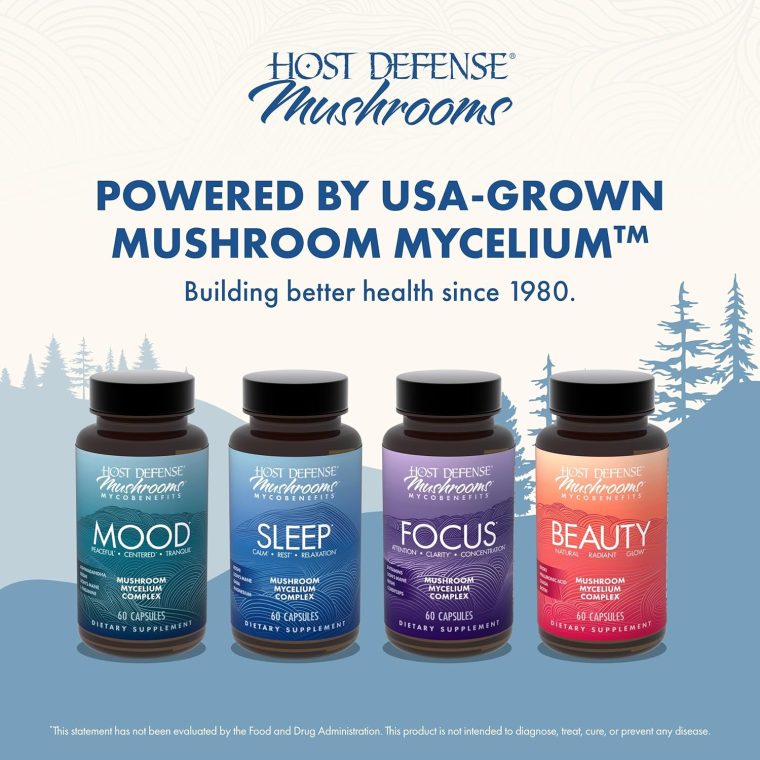 Host Defense MycoBenefits Sleep* Capsules - Rest Support for Healthy Sleep Quality - Calming Supplement with Magnesium, Lion's Mane & GABA - Aids Balanced Rest Cycles - 60 Capsules (30 Servings) - Image 7