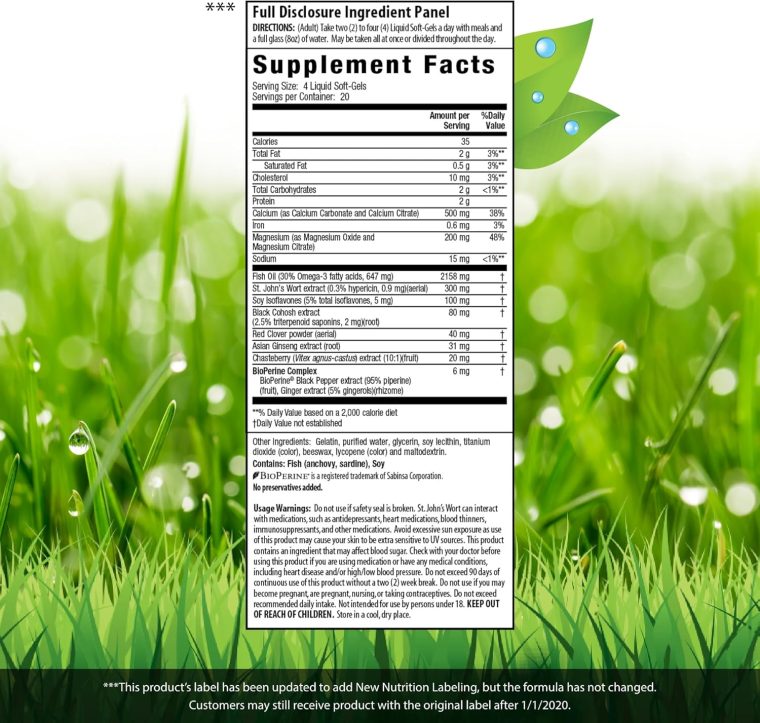 Irwin Naturals EstroPause Menopause&Women's Health Support Supplement-Powerful Herbal & Mineral Blend with Calcium,Magnesium, Black Cohosh,Chaste Tree-Enhanced Absorption-80 Liquid Softgels(Pack of 2) - Image 2