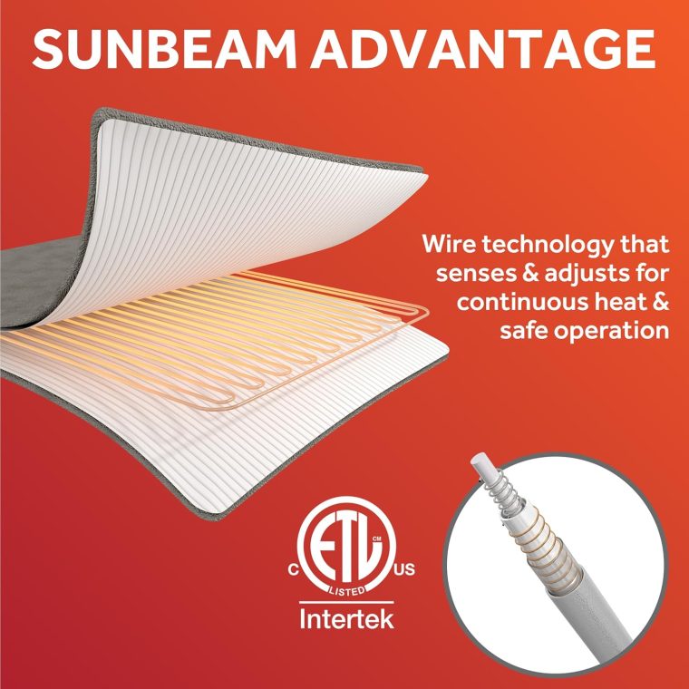 Sunbeam Electric Royal Luxe Microplush Heated Blanket 12 Heat Settings, 12-Hour Selectable Auto Shut-Off, Fast Heating, Warm and Cozy, Dark Cherry Color, Queen, 90" x 84" - Image 7