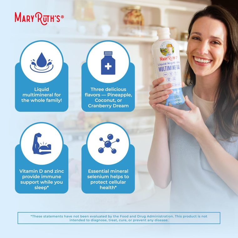 MaryRuth Organics Liquid Nighttime Multimineral | No Melatonin | Bedtime Routine | Magnesium Citrate | Calcium | Zinc | Vitamin D3| Available in 4 Flavors - Vegan | Sugar Free | Gluten Free | 32 Oz - Image 6