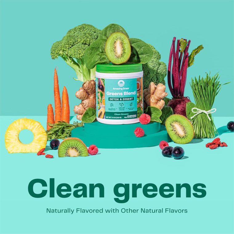 Amazing Grass Greens Superfood Detox & Digest: Greens Powder with Digestive Enzymes & Probiotics, Clean Green, 30 Servings (Packaging May Vary) - Image 3