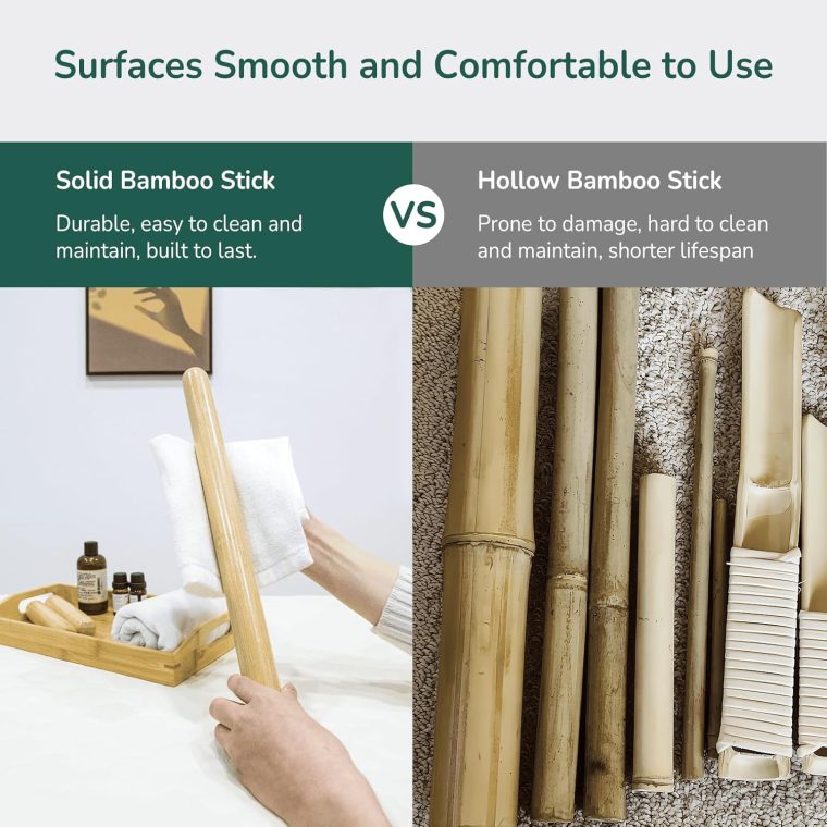 Bamboo Massage Stick - Body Shaping Roller, Guasha Massage Tool for Relaxing Muscles - Image 6