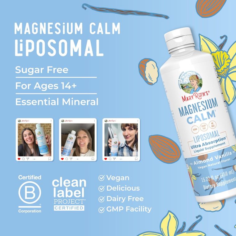 MaryRuth Organics Magnesium Liposomal| Magnesium Supplement | Magnesium Bisglycinate | Muscle & Bone Support | Mood Support Vitamin | Vegan | Non-GMO | Gluten Free | 15.22 Fl Oz | 30 Servings - Image 9