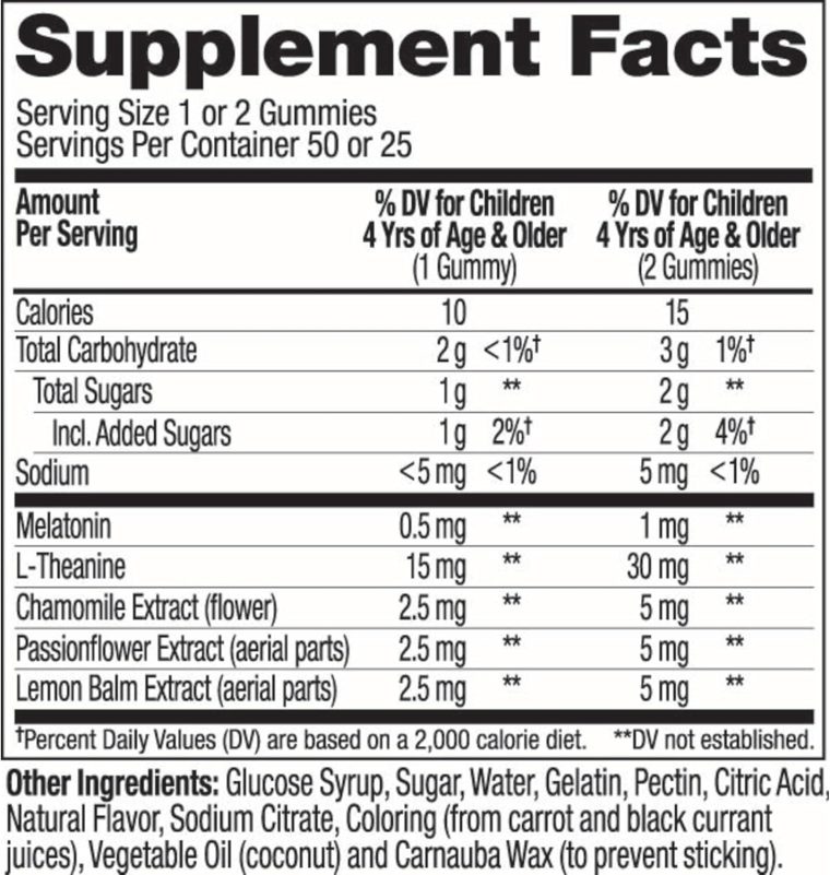 OLLY Kids Sleep Gummy, 0.5mg Melatonin, L Theanine, Chamomile, and Lemon Balm, Childrens Chewable Supplement, Raspberry - 50 Count - Image 10