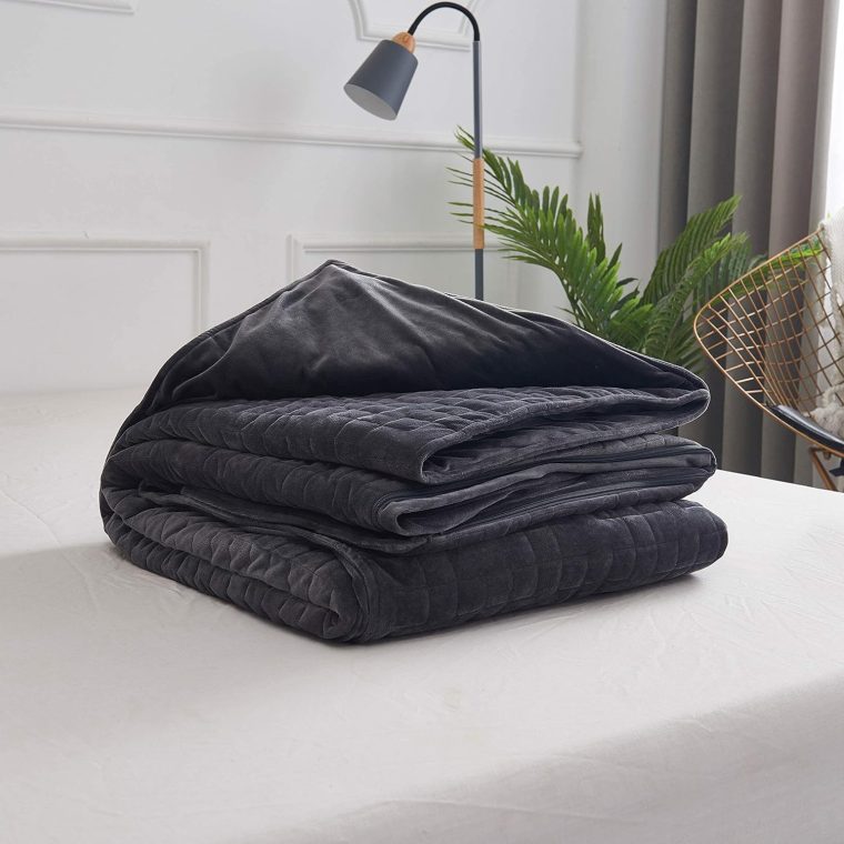 CoolZen™ Cooling Weighted Blanket 20 lbs with Removable Cover — Heavy Blanket for Adults, Calming, & Sleeping — Weighted Comforter with Premium Glass Beads for All Seasons — 60”x80” Queen Bed Size - Image 4