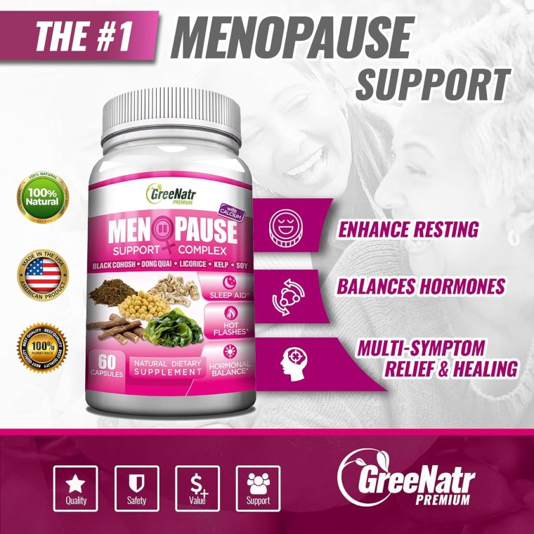 Menopause Supplements for Women - Perimenopause Supplements Women with Dong Quai & Black Cohosh for Menopause Hot Flashes - Menopause Support for Sleep Quality & Hormone Balance - 60 Caps - Image 2