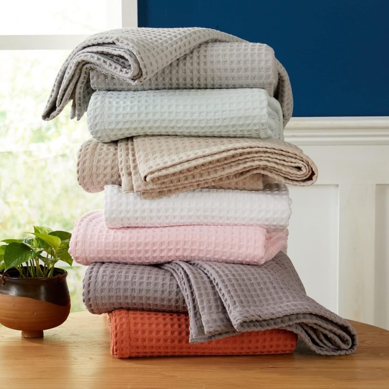 100% Cotton Waffle Weave Bed Blanket | Soft, Breathable, and Lightweight Blanket for All-Season | Perfect for Layering | Brielle Collection (King, White) - Image 3