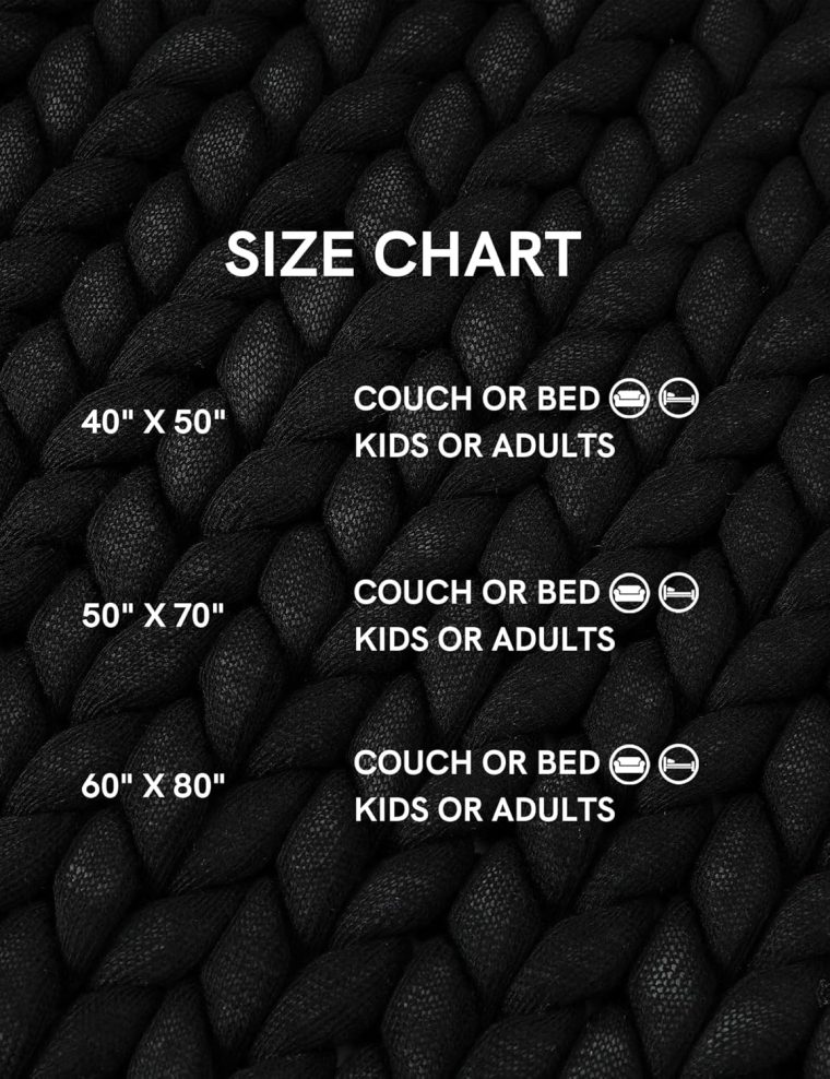 YnM Chunky Throw Blanket, Medium-Weight, Hand Knitted, Skin Friendly, Ventilated and Breathable, Machine Washable, Home Décor Piece for Couch, Sofa and Bed (Black, 60x80 Inch) - Image 7