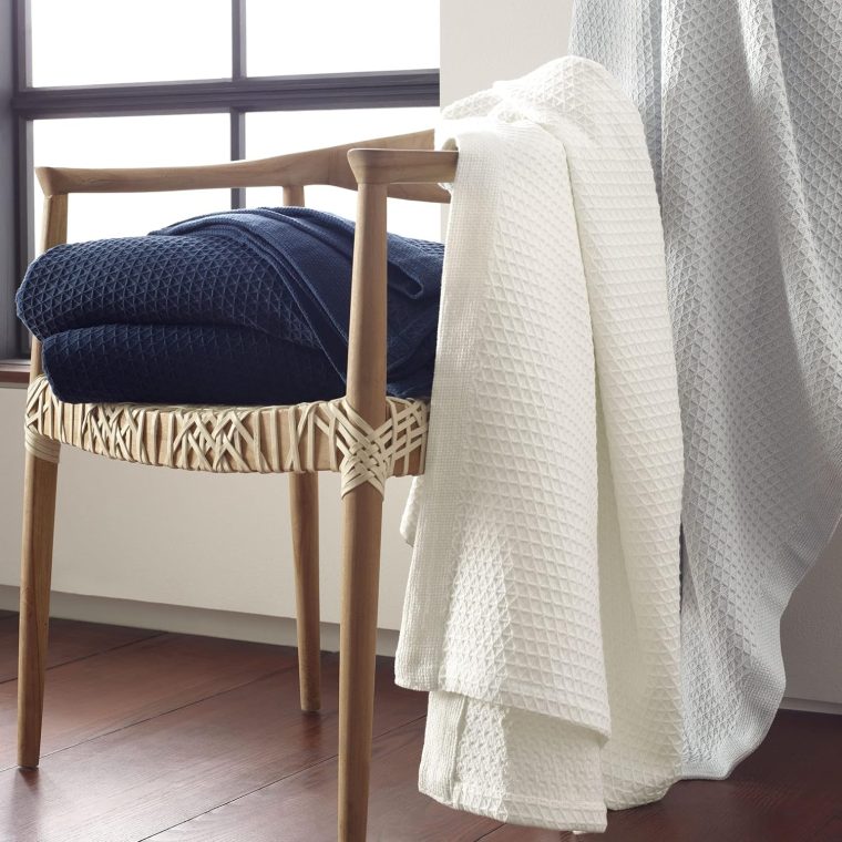 Nautica - King Blanket, Diamond Weave Cotton Bedding, Medium-Weight for All Seasons, Oeko-Tex Certified (Baird Navy) - Image 5