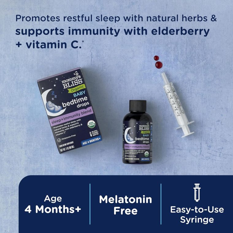 Mommy's Bliss Organic Baby Bedtime Drops + Overnight Immunity Support*, Promotes Restful Night, Melatonin Free, Age 4 Month+, 2 Fl Oz - Image 2