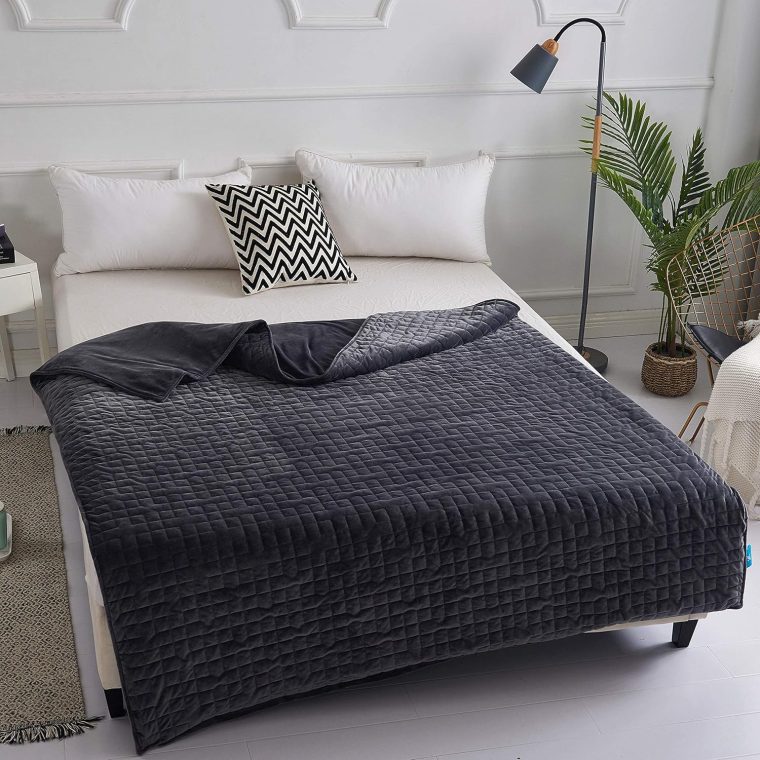 CoolZen™ Cooling Weighted Blanket 20 lbs with Removable Cover — Heavy Blanket for Adults, Calming, & Sleeping — Weighted Comforter with Premium Glass Beads for All Seasons — 60”x80” Queen Bed Size - Image 2