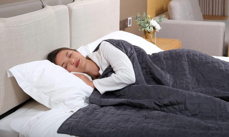 CoolZen™ Cooling Weighted Blanket 20 lbs with Removable Cover — Heavy Blanket for Adults, Calming, & Sleeping — Weighted Comforter with Premium Glass Beads for All Seasons — 60”x80” Queen Bed Size - Image 5