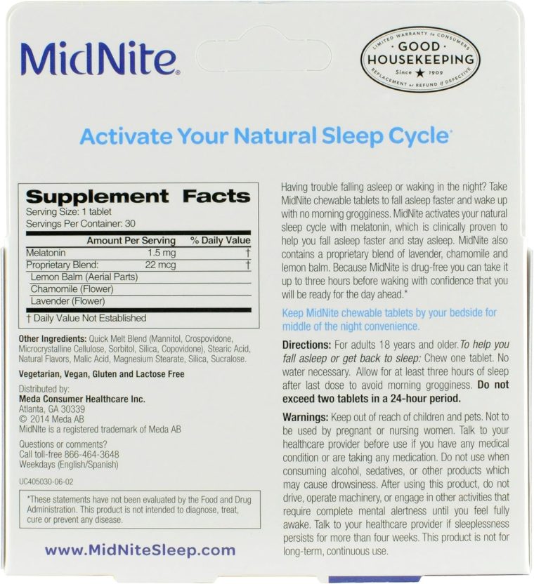 MidNite Natural Sleep Supplement, 30-Count Box (Pack of 2) - Image 3