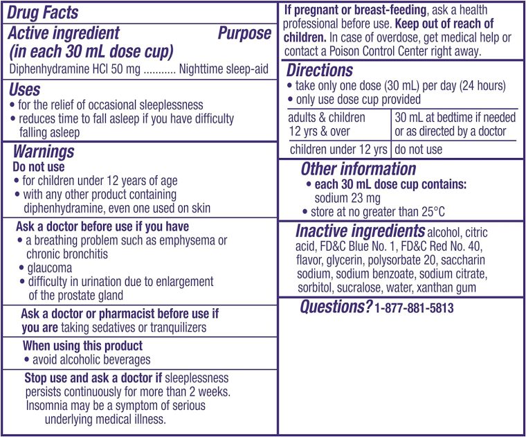 ZzzQuil, Nighttime Sleep Aid Liquid, 50 mg Diphenhydramine HCl, No.1 Sleep Aid Brand, Fall Asleep Fast, Non-Habit Forming, Warming Berry Flavor, 6 FL OZ - Image 9