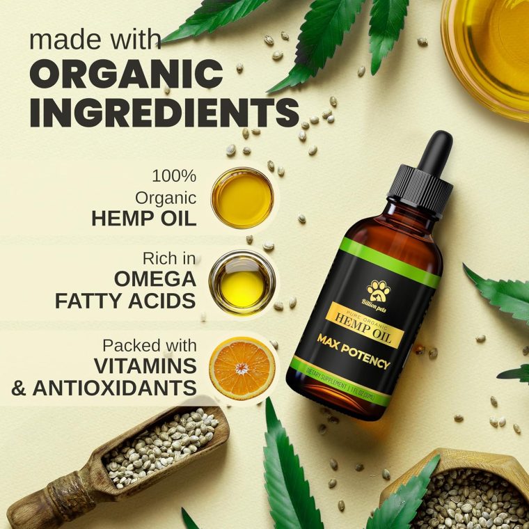 Hemp Oil for Dogs and Cats - Helps with Anxiety, Pain, Stress, Sleep, Arthritis, Seizures Relief - Hip and Joint Support - Calming Drops Treats - Image 2